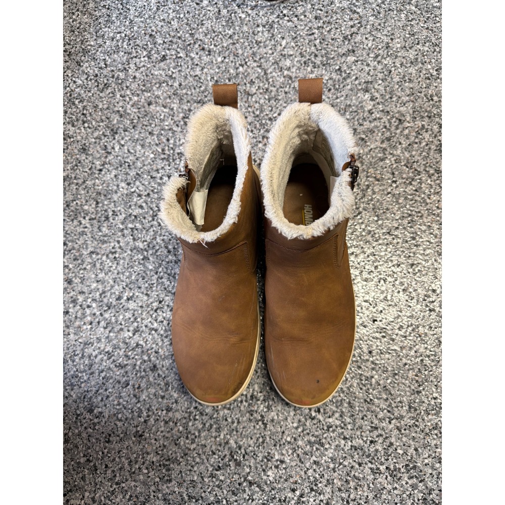 Khombu Sienna Brown Faux Fur Lined Ankle Boots Womens Size 10 1720414